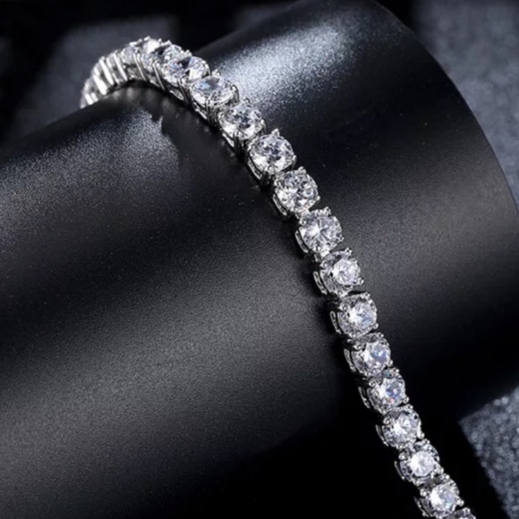 NEW TENNIS BRACELET DIAMOND 925 STERLING SILVER, NICE BRACELET, CUTE BRACELET - Picture 5 of 6